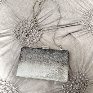 Silver Glitter Clutch Purse